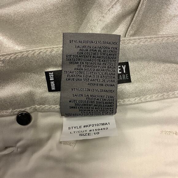 Kut from the Kloth Sz 10 Silver Kelsey High Rise Fab Ab Ankle Flare Pants HR9-3 - Picture 7 of 8